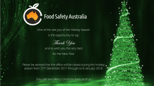 Christmas Message Food Safety Australia